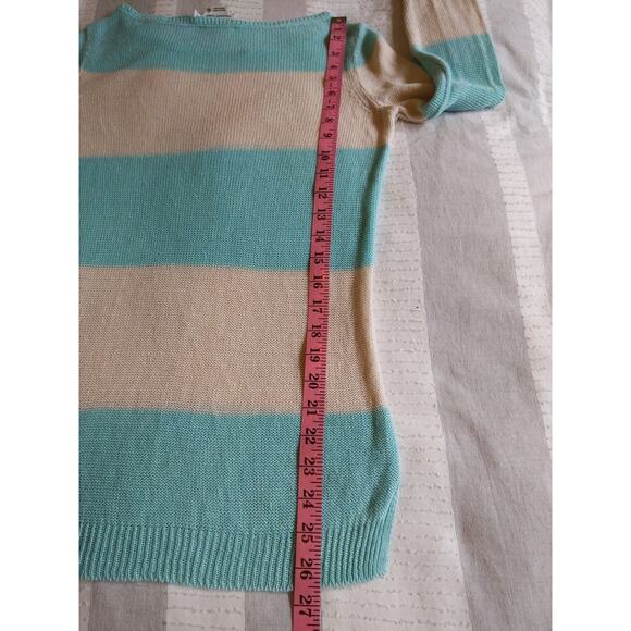 Vineyard Vines Women's Striped Sweater XS Blue White 100% Linen Nautical Preppy - Picture 9 of 10